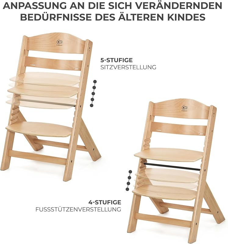 ENOCK Kinderhochstuhl, kompatibel mit Babyliege CALMEE, niedriger Stuhl, abnehmbarer Schutzbügel und Gurt, ab 6 Monaten bis 10 Jahre, Rückenlehne verstellbar