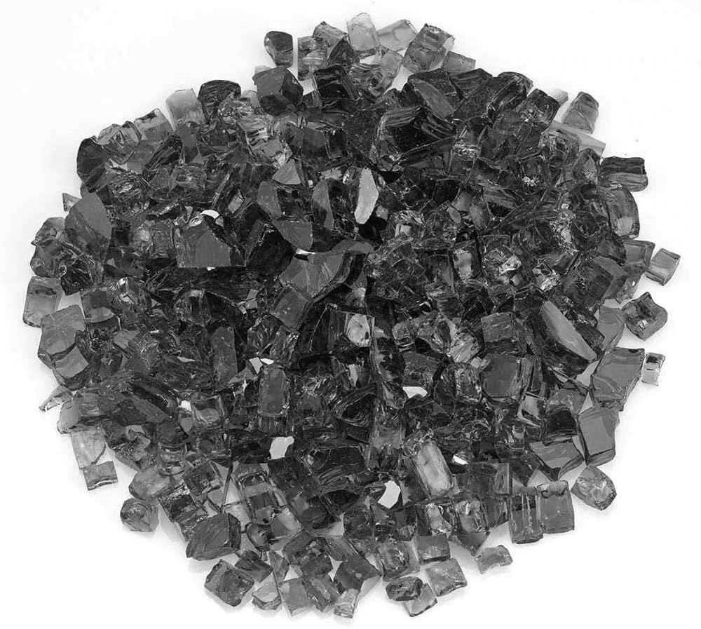 Kapokilly Fire Pit Glass Gravel,Mirror Coated Tempered Glass Granules Furnace Fire Pit Glass Rocks Fire Pit Fireplace Glass Mixed Crushed Fire Glass Blend Fire Pit Gravel Gravel Garden Pebbles