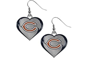 Siskiyou Sports NFL unisex-adult Heart Dangle Earrings