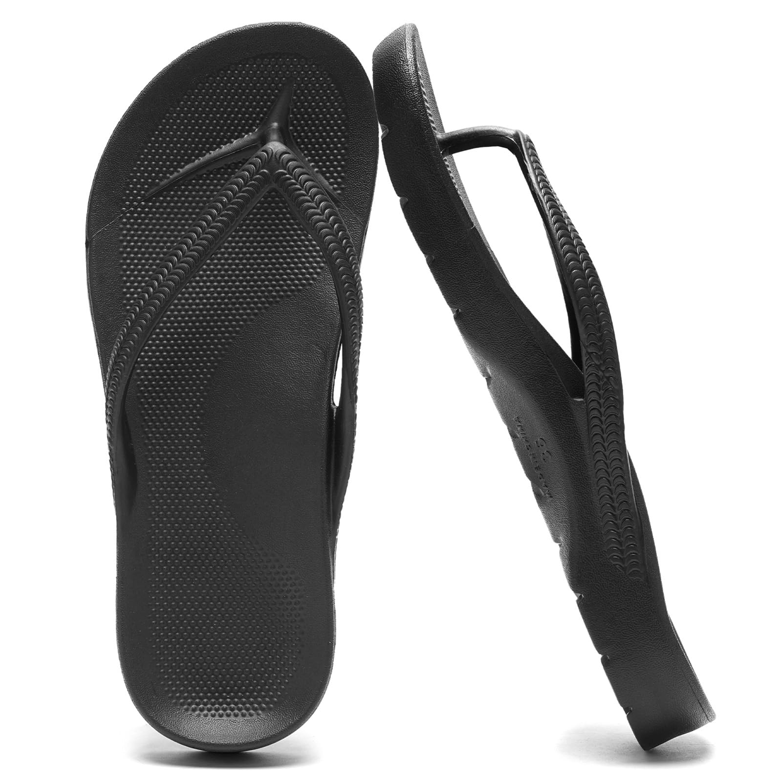 Photo 1 of ***DIRTYY*** GETOEU Flip Flops for Women and Men with Arch Support Comfortable Recovery Slide Sandals Slip Resistant Shower Shoes Walking Thong Sandals Lightweight and Soft Footbed Slides Flip Flops,Black