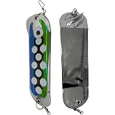 Salmon Frenzy 8in Salmon Flasher, Chrome Series, Blue Green, Holographic UV Finish, for Trolling Salmon, Steelhead, and Lake Trout