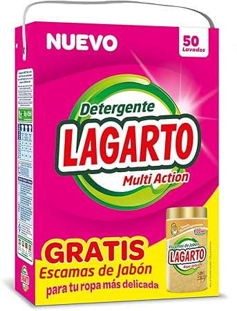 Lagarto Detergente Lavadora + Bote Escamas Jabon - Paquete de 4 x ...