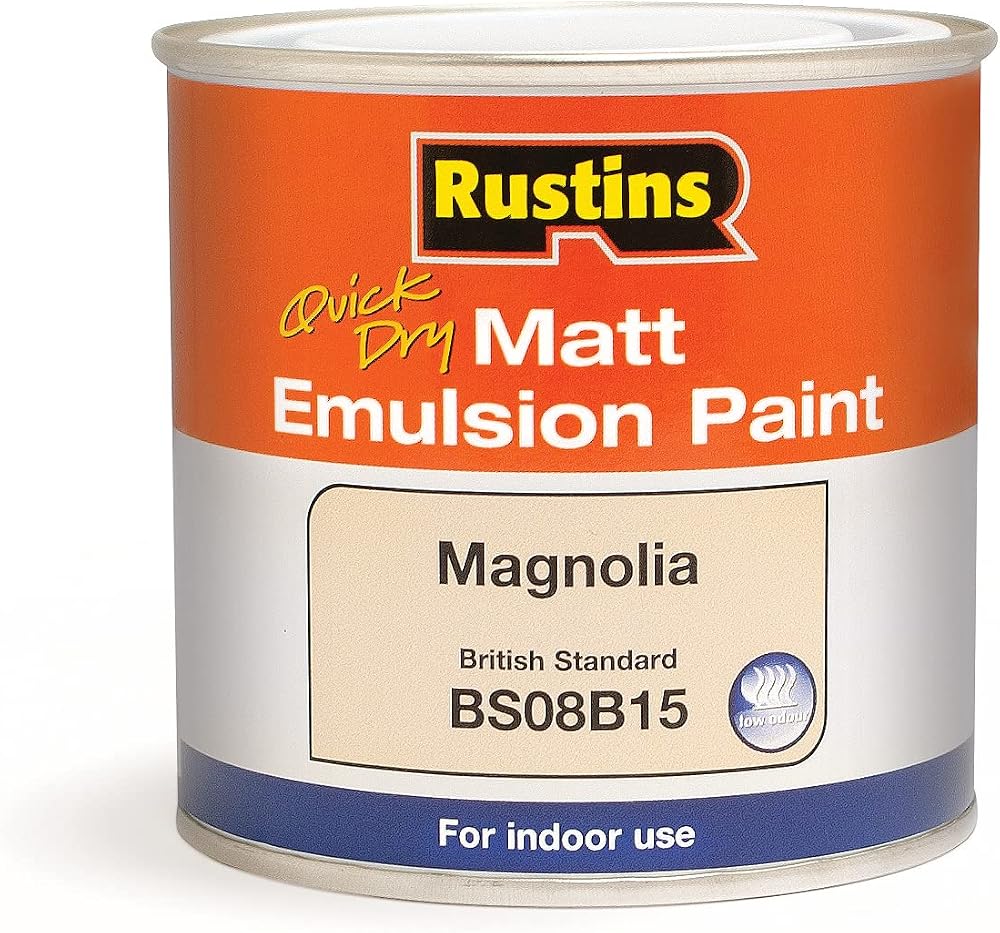 RUSTINS Matt Emulsion Paint Magnolia 250ml – Water Based Quick Drying
