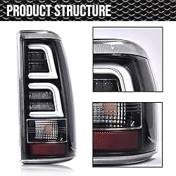 CROSSDESIGN LED Tube Tail Lights Brake Lamps Clear