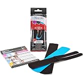 Kinesio Tape - Pre-Cut Knee Support - Optimized Athletic Tape Strips - 3 Single-Use Knee Strips