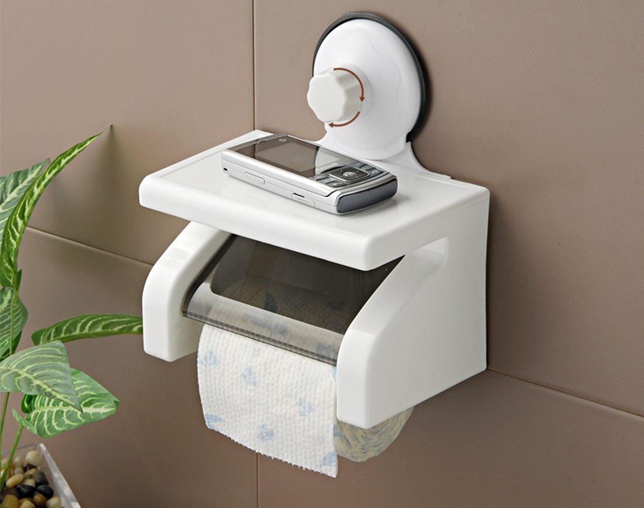 ShopTown Self Adhesive Waterproof Toilet Paper Holder for Bathroom