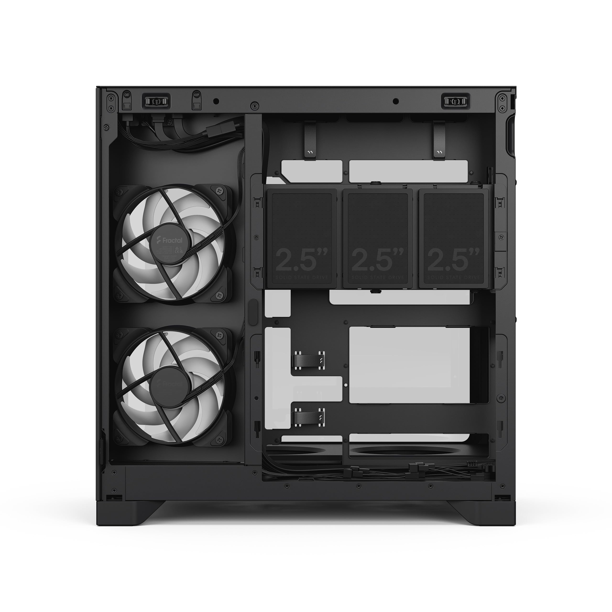 Fractal Design Pop 2 Vision Black RGB PC‑Gaming‑Gehäuse mit Panoramaglas – Dual‑Kammer‑Design – 4 RGB‑Reverse‑Lüfter – ATX/E‑ATX/mATX/ITX 7