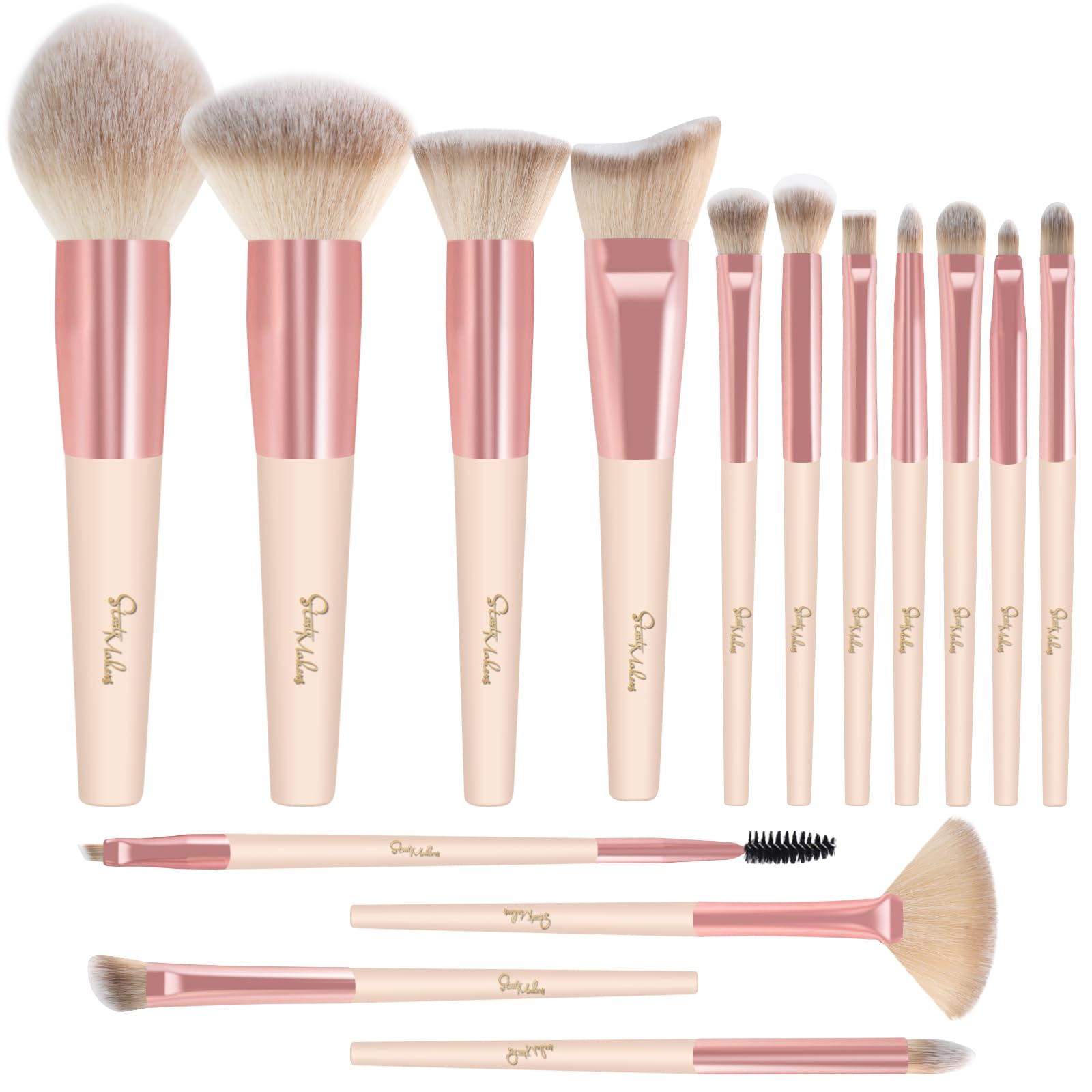 Makeup Brushes Start Makers 15Pcs Marble Makeup Brush Set Foundation Powder Blush Blending Eyeshadow Brushes Sets
