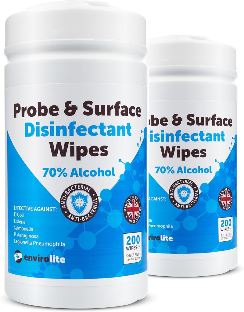 Thermometer World Antibacterial Wipes 2 x 200 Alcohol Cleaning Wipes