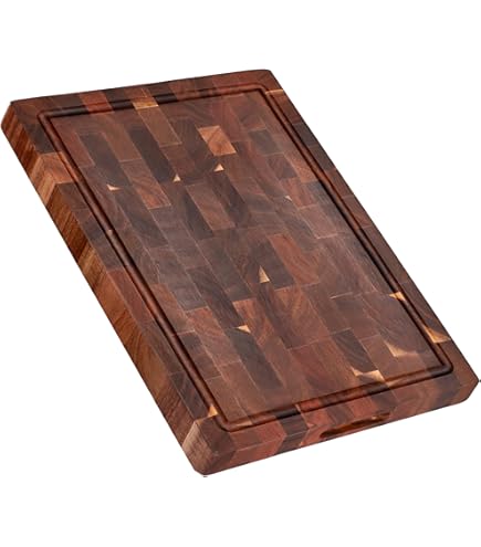 Tabla De Cortar De Madera De Acacia De 1.5 Pulgadas De Grosor, Tabla De Cortar De 20 X 15 Pulgadas Para Cocina, Con Ranura Para Jugo Y Asa, Tablas De Embutidos