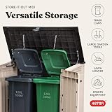 Keter Store It Out Midi Wheelie Bin Box Beige Brown Garden Storage view 7