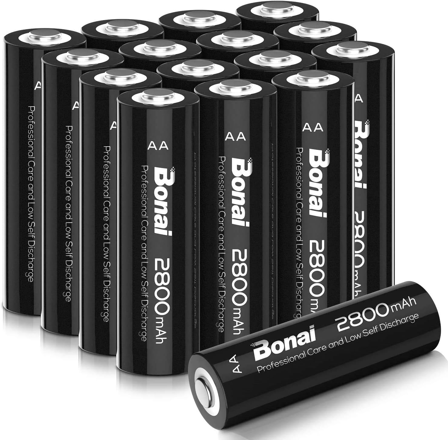 BONAI 16 Packs AA Batteries Rechargeable 2800mAh High Capacity NiMH1