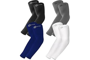 BHYTAKI UV Sun Protection Arm Sleeves, UPF 50 Sports Cooling Arm Compression Sleeves for Men Women Teenager