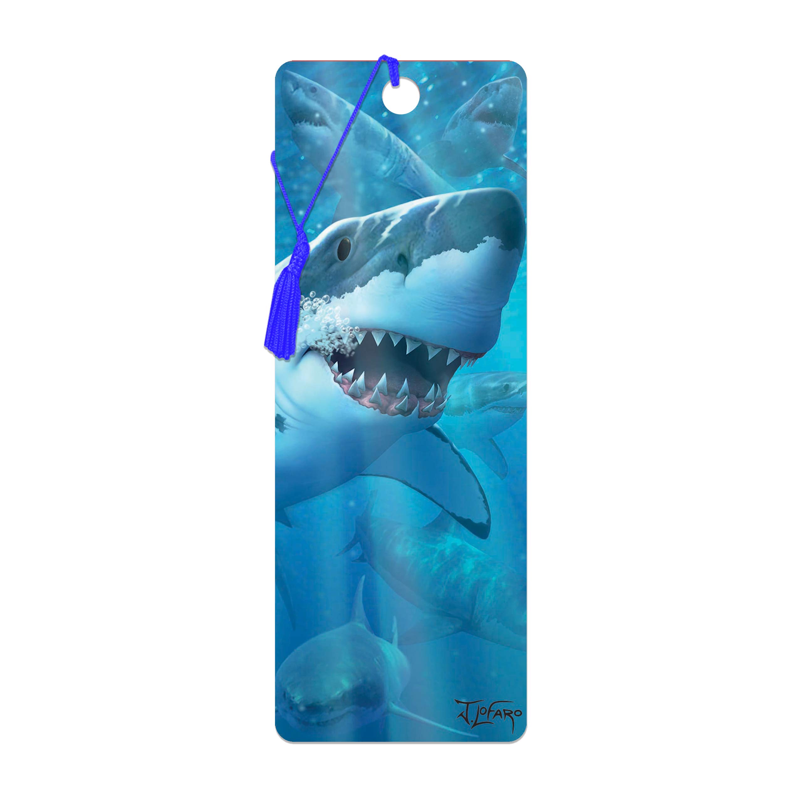 3D LiveLife Bookmark - Great White Delight from Deluxebase. Cute Lenticular Shark Page Marker. Animal Themed Accessories for Book Lovers. Small Gifts for Men, Women, Writers and Teachers.
