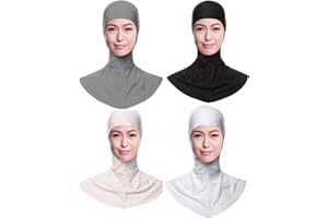 GladThink Muslim Women Full Cover Hijab Caps Islamic Scarf 4 Pieces Set No.2