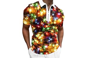 Polo Shirts for Men Casual Comfort Fit Short Sleeve Summer Men's Golf Shirts Men's Carnival 3D Fashion Printed Lapel Shirt
