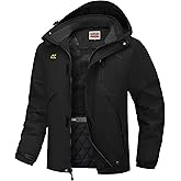 WULFUL Men's Winter Coats Waterproof Ski Jacket Warm Windproof Winter Windbreaker Jackets for Men with Hood