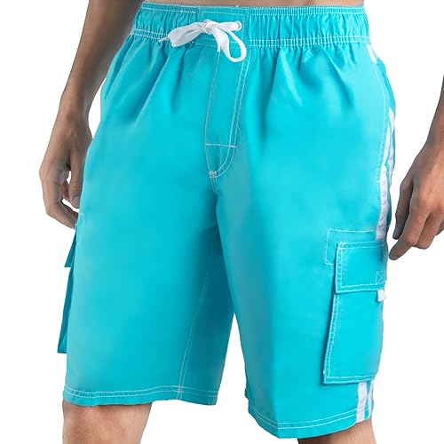 Kanu Surf Men's Barracuda Swim Trunks (Regular & Extended Sizes), Aqua, 4X