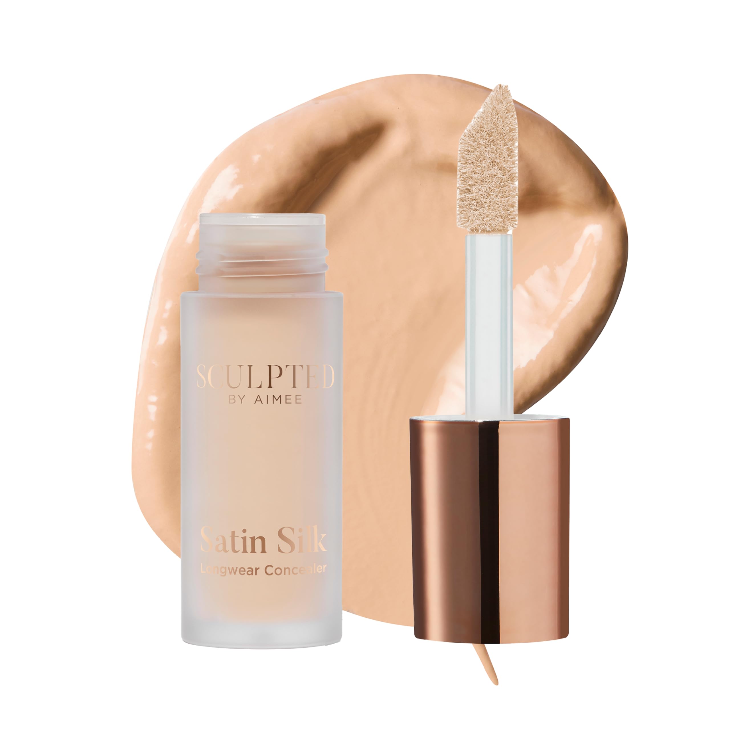Satin Silk Longwear Concealer - Lightweight, Hydrating & Long-Lasting Concealer from Sculpted by Aimee for Dark Circles, Blemishes and Pigmentation (Golden 4.0)