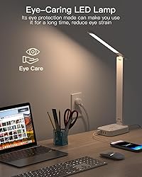 Power Strip with LED Desk Lamp, 3 Outlets 4 USB
