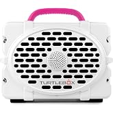 Turtlebox Original Gen 3 Outdoor Bluetooth Speaker, Waterproof, White/Pink | Midsize Flagship, Rugged and Portable, Plays to 120dB, IP-67, 25hr+ Battery Life, Unlimited Pairing for Full Stereo