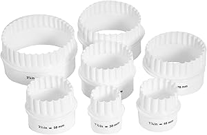 Fox Run Plain and Crinkled Double-Sided Cookie cutters, Regular, Metallic