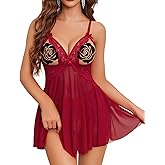 Avidlove Lingerie for Women Lace Babydoll Dress Sexy Chemise Nightie Exotic Boudoir Outfits