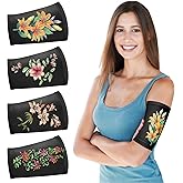 Vabean 4 Pcs Picc Line Cover Sleeve Upper Arm Cover, Medium, Black Color | Picc Upper Arm Cover Breathable Elastic Line Sleeve for Women Men Adult