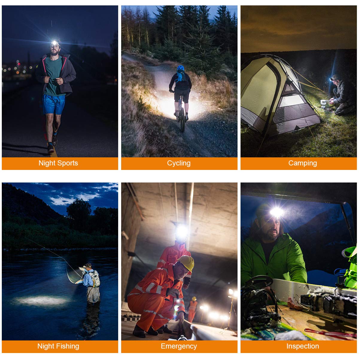 MOSFiATA Rechargeable Headlamp Flashlight, Xtreme Bright head lamp 13000 Lumen Headlights IPX4 Waterproof Headlamps for Adults Camping Fishing Hunting Running Jogging Hiking Cycling with Red Light