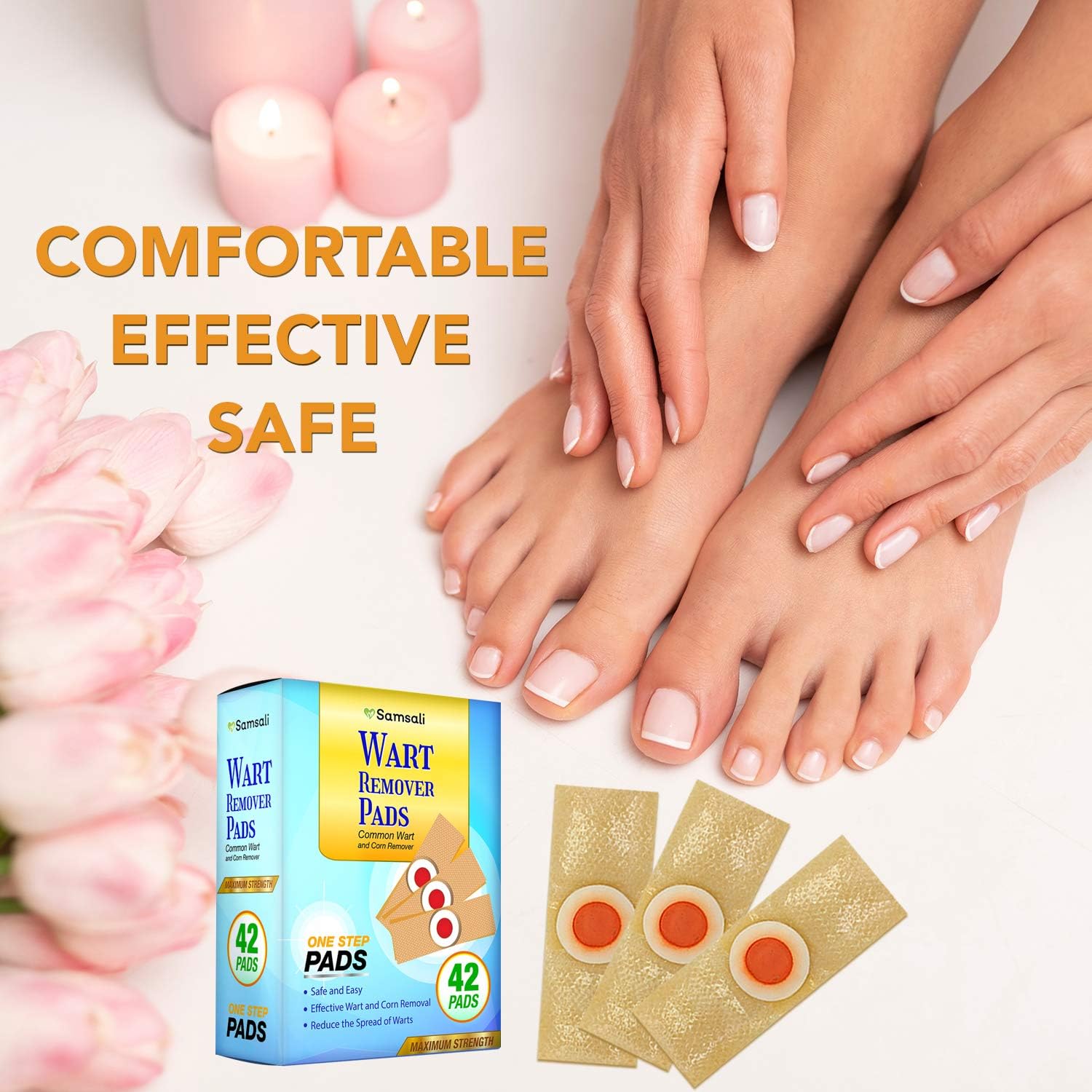 Samsali Wart Remover Pads, Highly Potent Wart Removal Treatment, All New Premium High Efficacy Wart Remover Pads, 42 Wart Remover Pads: Health & Personal Care