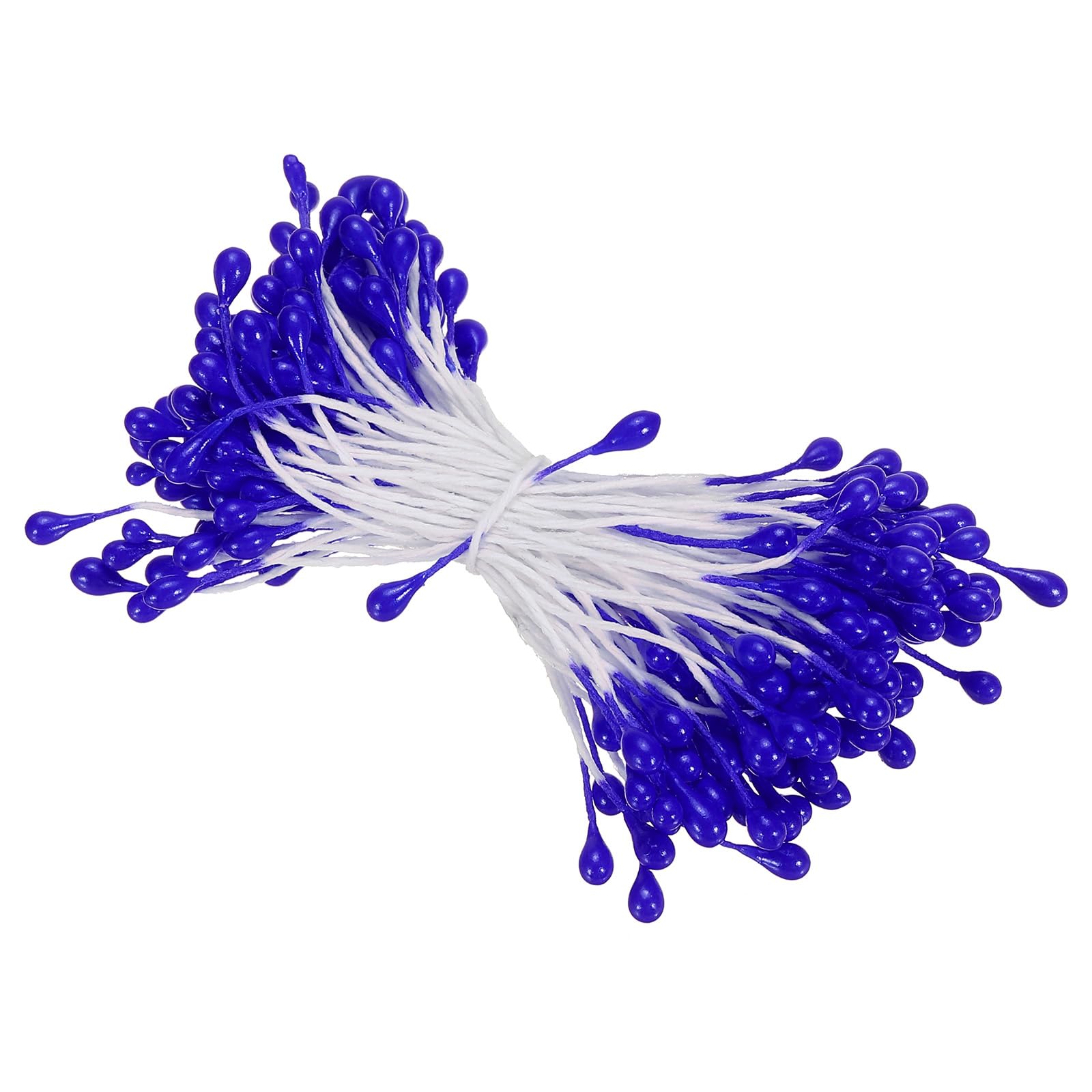 PATIKIL 3mm Double Heads Flower Stamen, 150 Pcs Artificial Flower Stamen Pistil Matt Pearl Floral Stamen for DIY Christmas Card Wedding Decoration, Sapphire Blue