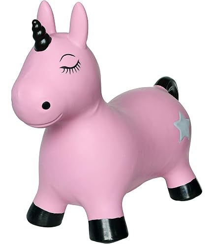 Cheval Sauteur Gonflable UBRAVOO – Poney Arc-en-ciel – Jouet Rebondissant 18 Mois à 4 Ans – Pompe Incluse