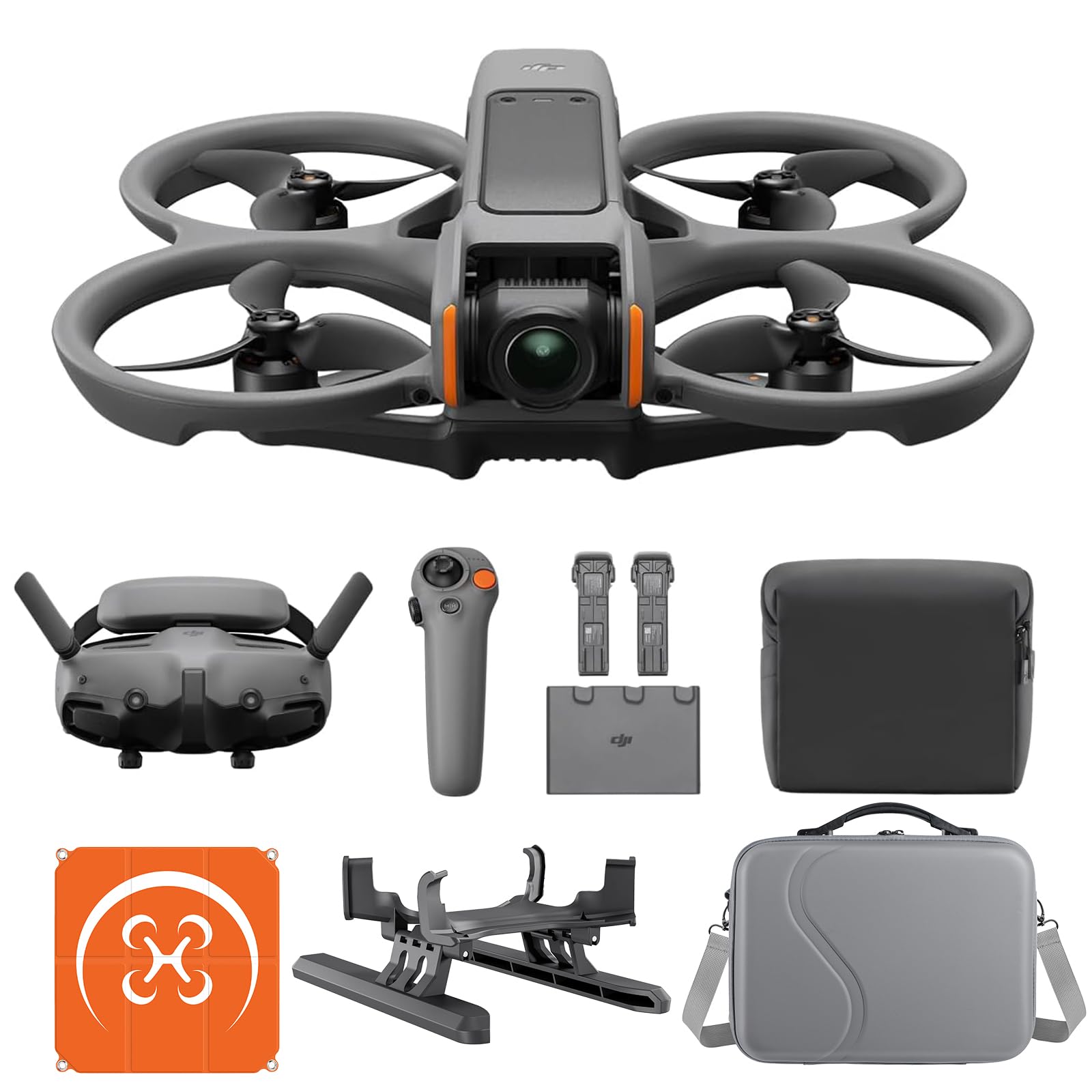 DJI Avata 2 Fly More Combo (Three Batteries) Bundle, FPV-Drohne mit 4K-Kamera, mit Propellerschutz, Flips/Rollen auf Tastendruck, POV Content Kamera-Drohne, inkl. Goggles 3 und RC Motion 3