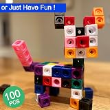 Temple Lodge Maths Cubes 100-Piece Set 10 Colours & Shapes Fidget Linking Cubes view 6