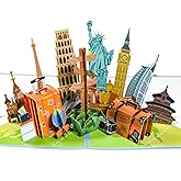 CNLITIHEKA Travel Pop Up Card, Pop Up Card for Travel Lover, Holiday Travel Voucher, 3D Retirement Card, Birthday Greeting Card-for Travel Lover.