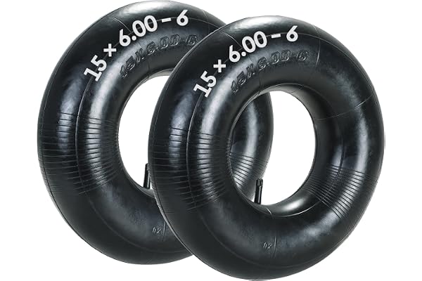 AMGSH 2 Pack 15x6.00-6" Inner Tubes, Heavy Duty Replacement Lawn Mower Tire Tubes with TR-13 Valve Stem, Inner Tubes Ideal fo