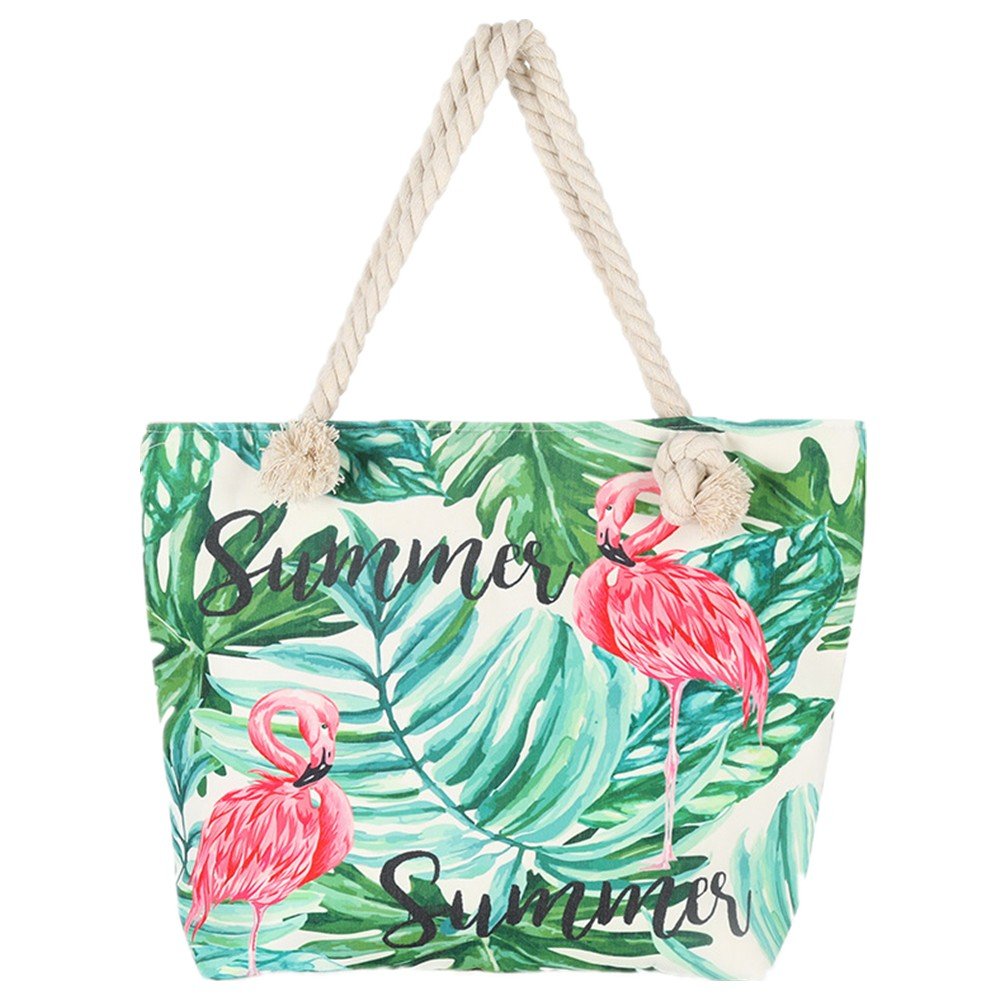 Women Beach Bag,Large Holiday Tote Bags Summer Canvas Travel Shoulder Bag with Zipper Shopping Bag for Girls Ladies Women