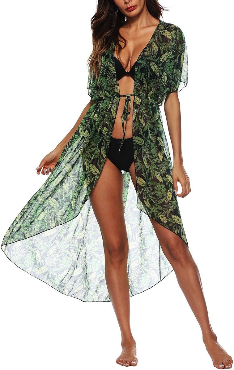 Women Bohemian Print Plus Size Kimono Cardigan Long Blouse Loose Tops Cover Up