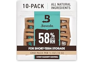 Boveda 58% Two-Way Humidity Control Packs For Storing ½ oz of Product – Size 4 – 10 Pack – Moisture Absorbers for Small Storage Containers – Humidifier Packs – Hydration Packets in Resealable Bag