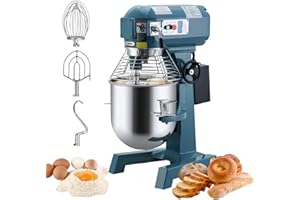 EUKER 10QT Commercial Food Mixer, Professional Large Stand Mixer With 3-Speed Adjustable, 600W Heavy Duty Electric Dough Mixer for Restaurant Industrial Grade, Steel Bowl, Dough Hooks