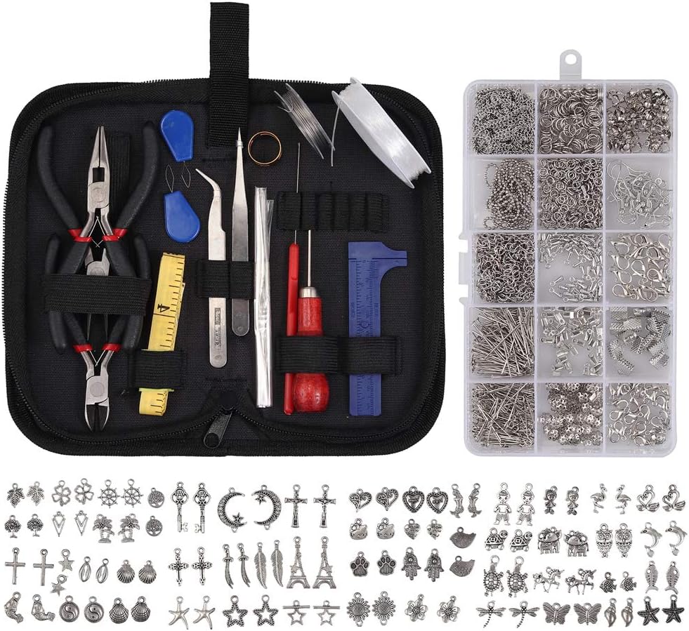 Tanice 21PCS Jewellery Repair Tools Jewellery Finding Set and Charms Pendants for DIY Handmade