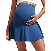 CRZ YOGA Butterluxe Maternity Flowy Tennis Skirts - High Waisted A Line Golf Athletic Casual Womens Pregnancy with Pockets