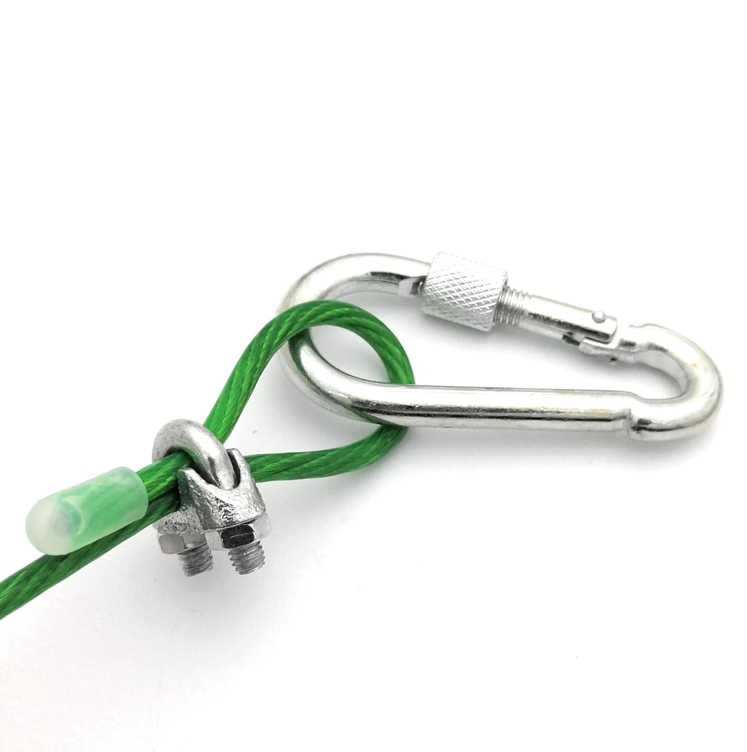 YOLOPLUS 16.4 FT Clothesline Tightener System 10 Clips Green Vinyl