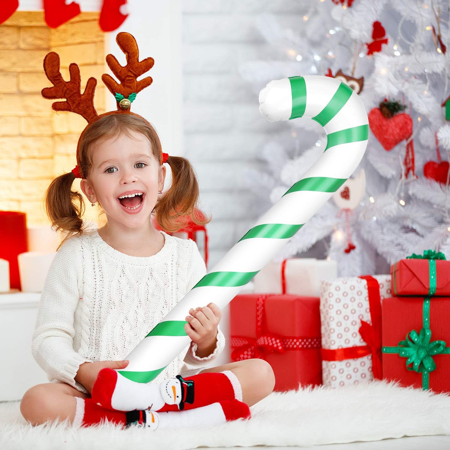 ASTARON 8 Pack 35" Inflatable Christmas Candy Canes for Party Decorations Jumbo Candy Canes for Outdoor Holiday Decorations Christmas Party Supplies - Image 4