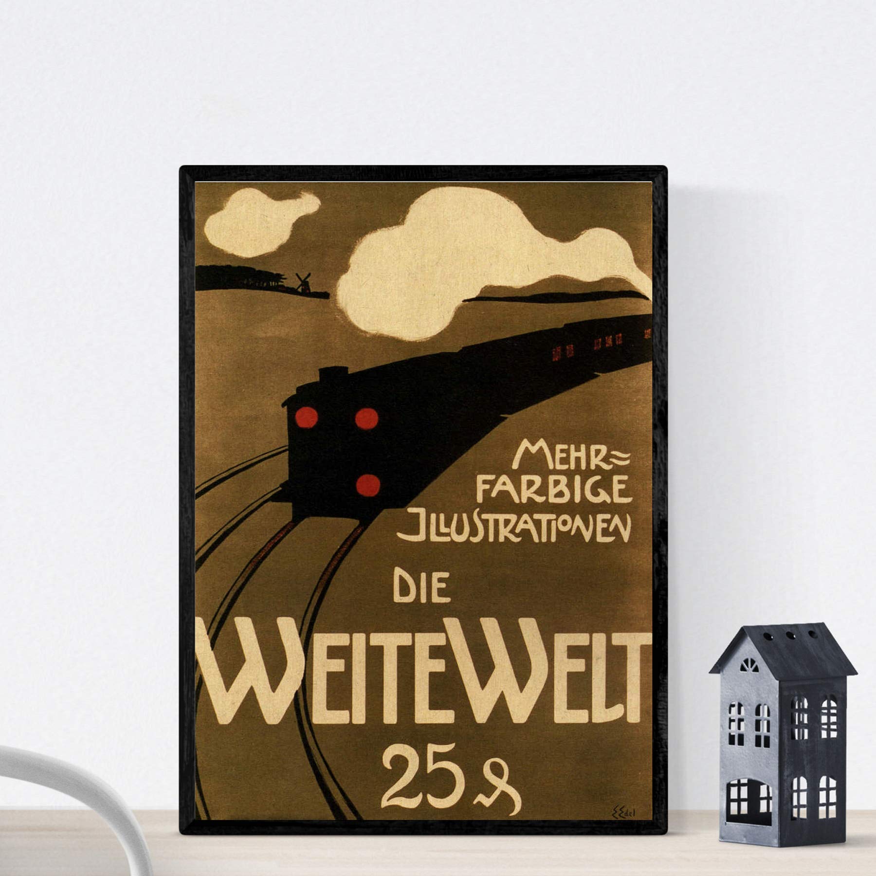 Nacnic Vintage Poster Vintage poster German train. A4 size