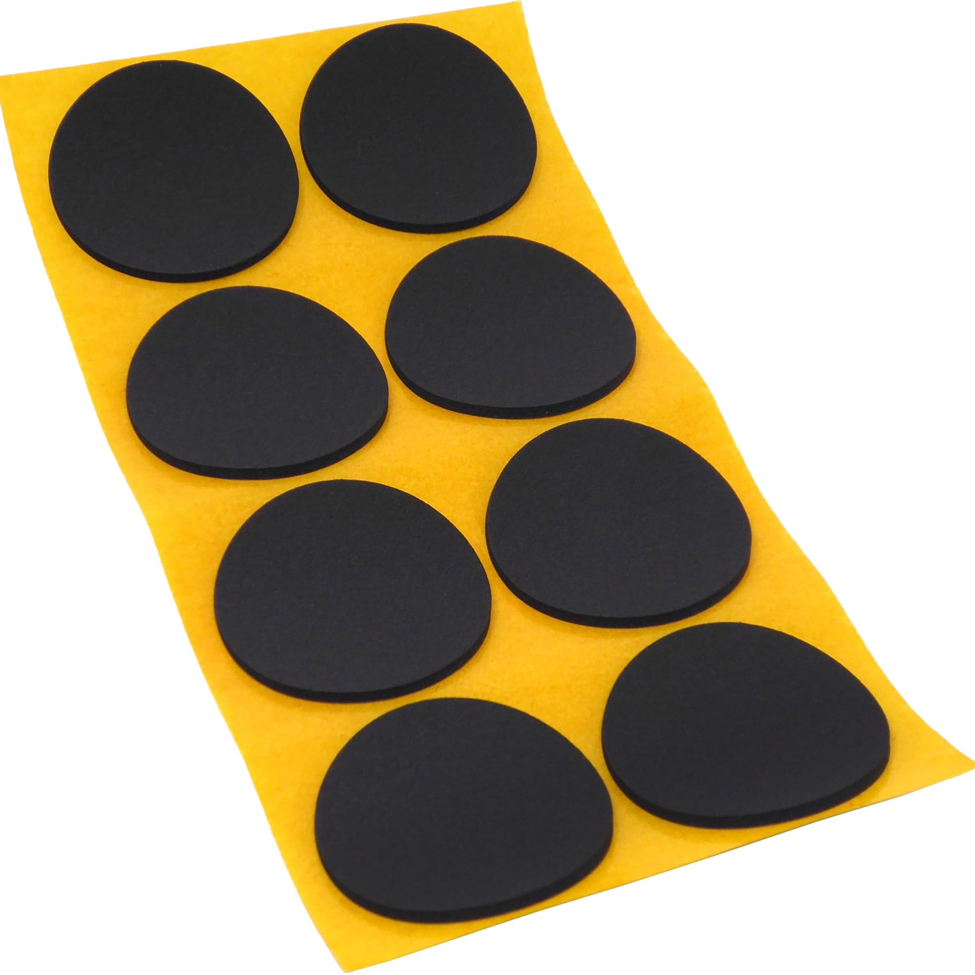Adsamm® / 8 x self-adhesive anti-slip pads made of EPDM cellular rubber/ø 1.97'' (ø 50 mm) / Black/round / 0.098'' (2.5 mm) thick anti-slip glides