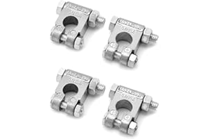 QWORK Military Spec Battery Terminals, 2 Pairs Negative and Positive Top Post Battery Connector for Marine Vehicles, Boats, R