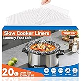 Vclpower Slow Cooker Liners 13”x21”, Large Size Disposable Cooking Bags, BPA-Free Pot Liners Fit 3–8 Quart slow cooker pot, Suitable for Oval & Round Slow Cooker, 20 Count