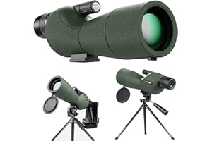 YUANZIMOO 25-75x60 Spotting Scopes with Tripod Carrying Bag and Smartphone Adapter Straight Spotter Scope for Target Shooting Hunting Bird Watching