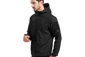 FFNIU Tactical Jacket for Men, Waterproof and Windproof Outdoor Work Soft Fleece Military Jacket